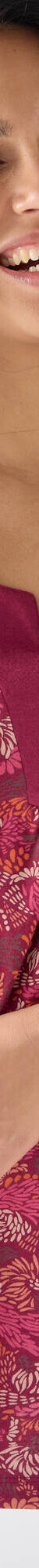 Tunique col V imprimée, manches 3/4 (prune / rose) Tunique col V imprimée, manches 3/4 (prune / rose)